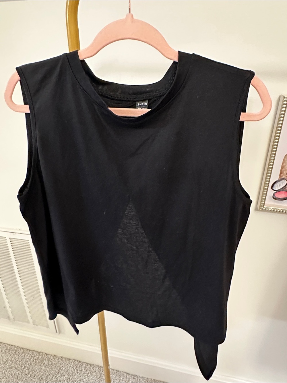 SHEIN Black Muscle Tee with Crewneck